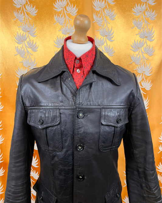 Vintage 1960’s 1970’s Black Leather Jacket
