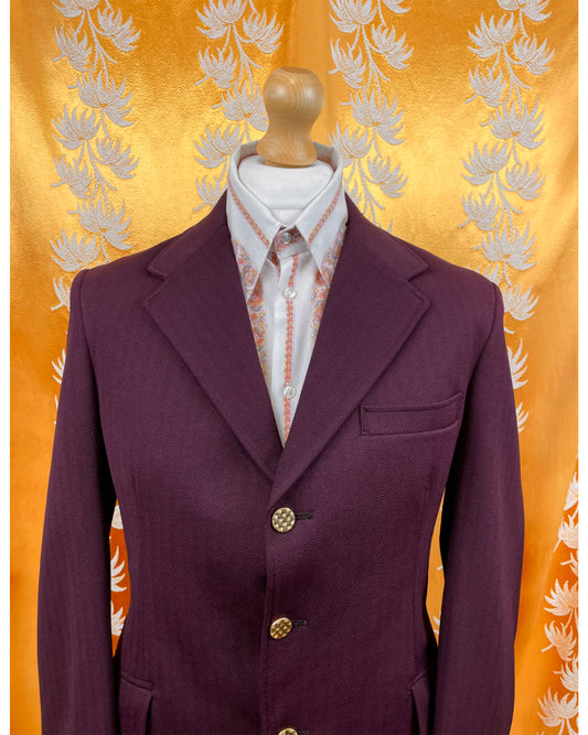 Vintage 1970’s Purple Crimplene Jacket by Kenwear