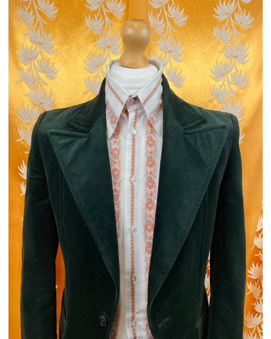 Vintage 1960’s 1970’s Green Velvet Blazer by Kleiderwerk