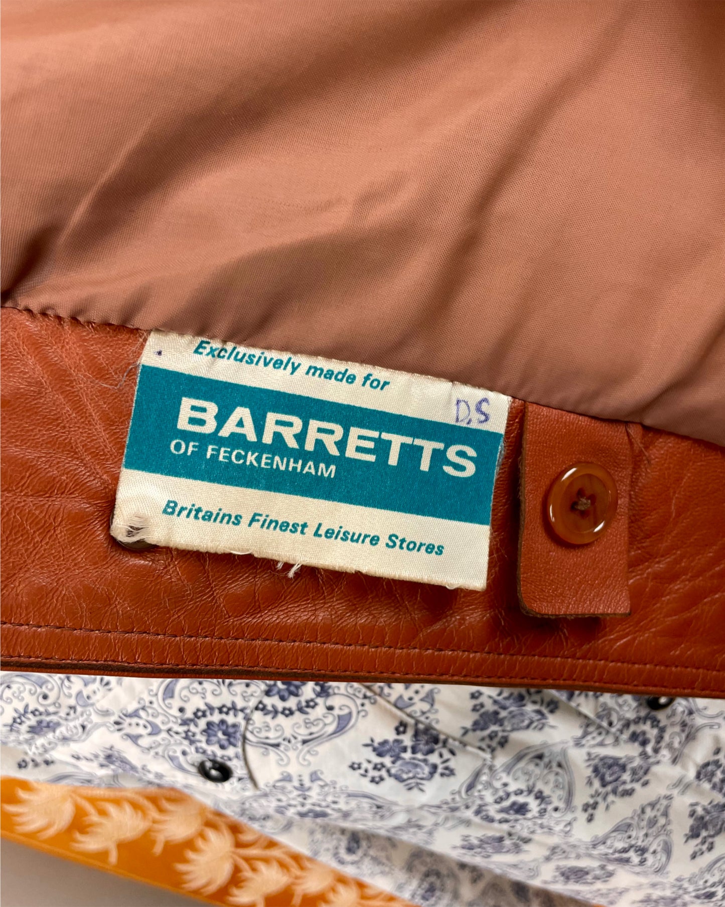 Vintage 1960’s 1970’s Belted Tan Leather Jacket by Barretts
