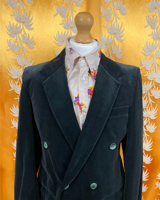 Vintage 1960’s Green Double Breasted Deadstock Velvet Blazer by RiteRhode