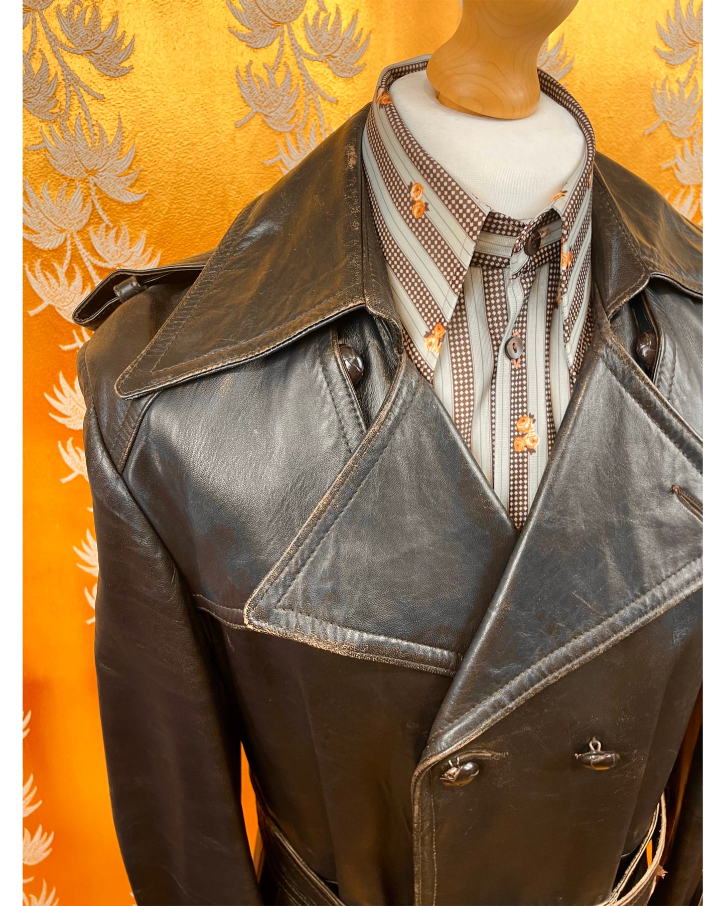 Vintage 1970’s Leather Trench Coat by St Micheal