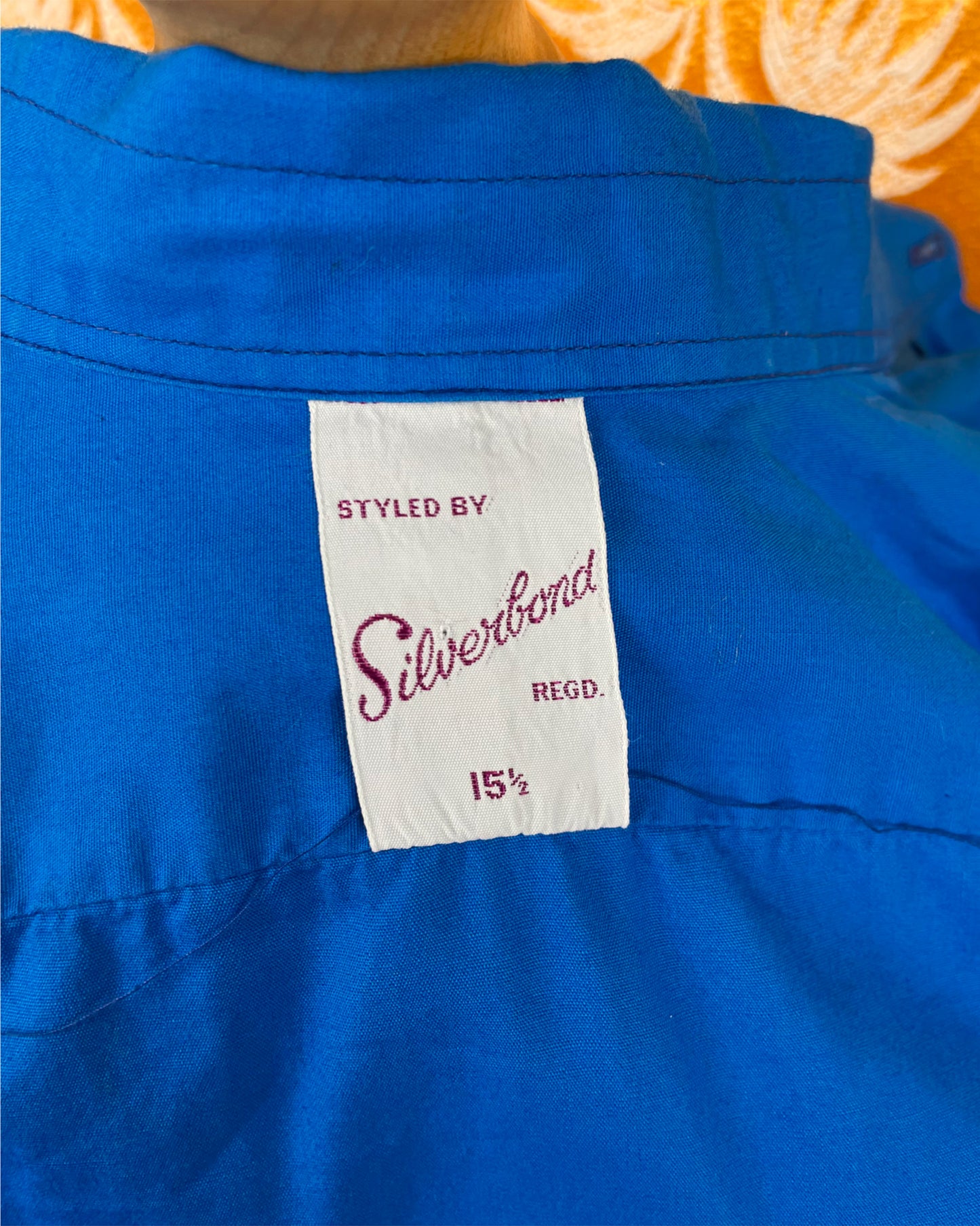 Vintage 1960’s 1970’s Blue Beagle Collar Shirt by Silverbond