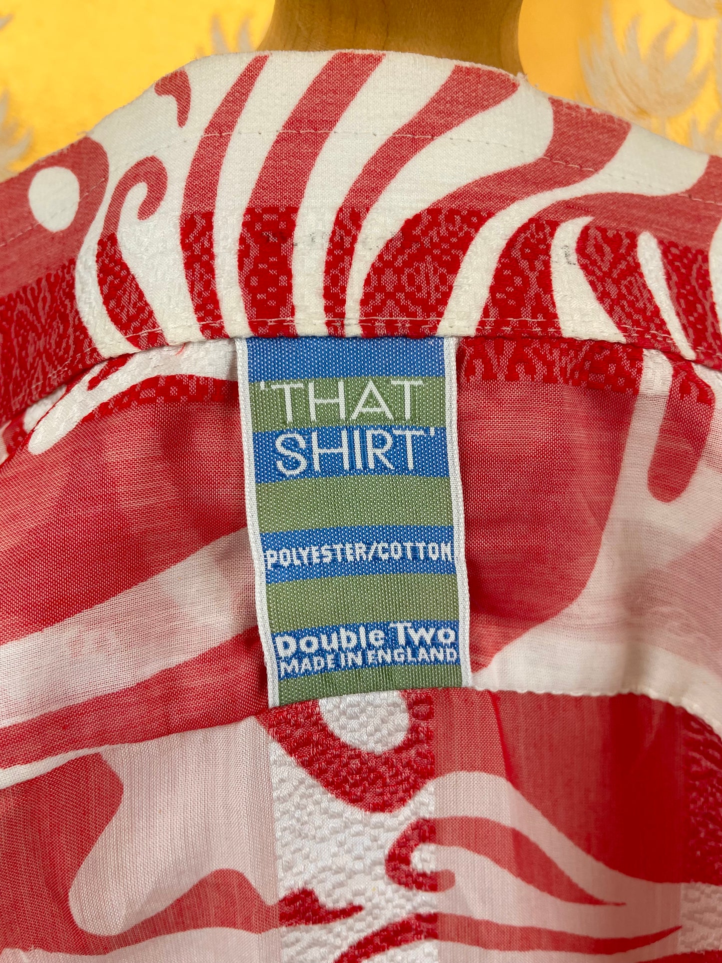 Vintage 1960’s 1970’s Red White Psychedelic Shirt by Double Two