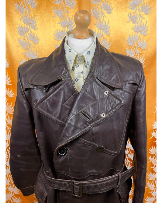 Vintage 1950’s/1960’s Dutch Motorcycle Leather Jacket by Gelmok