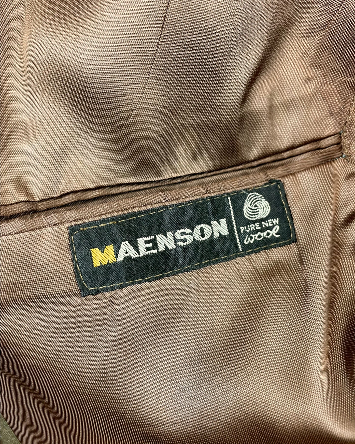 Vintage 1960’s 1970’s Green Plaid Three Button Suit by Maenson