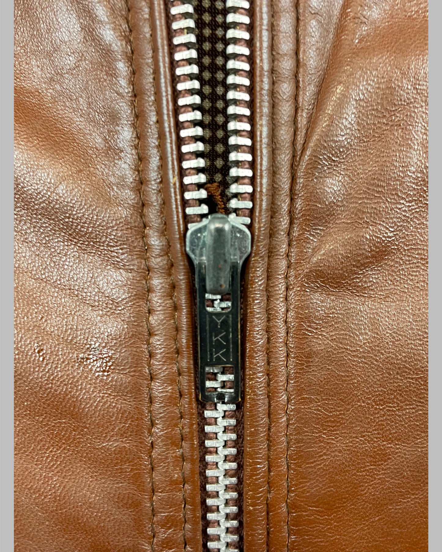 Vintage 1960’s 1970’s Brown Leather Bomber Jacket
