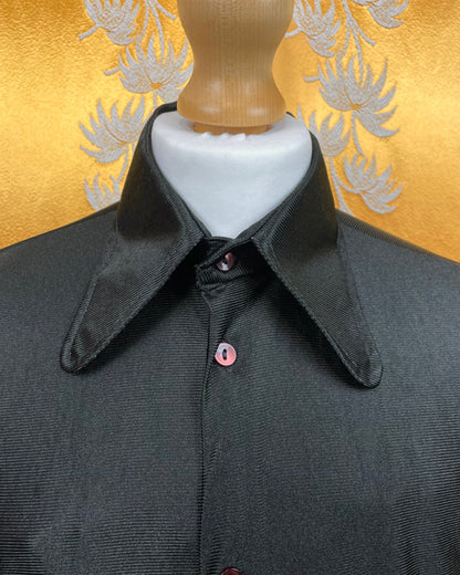 Vintage 1960’s 1970’s Black Beagle Collar Shirt Mod Psychedelic by Boar