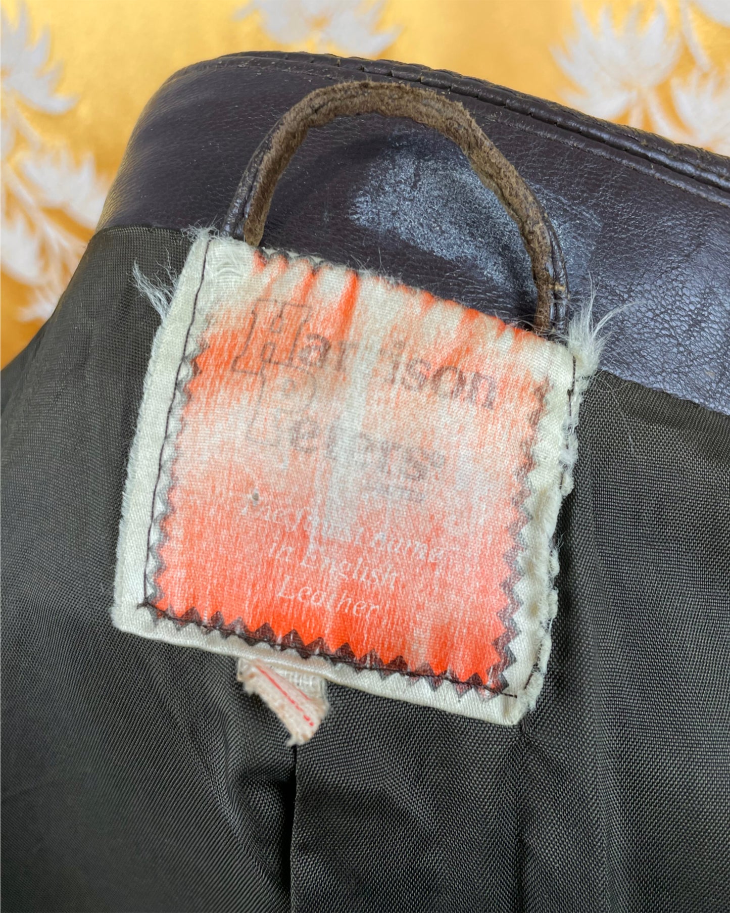 Vintage 1960’s Full Length Brown Leather Beagle Collar Trench Coat by Harrison Peters