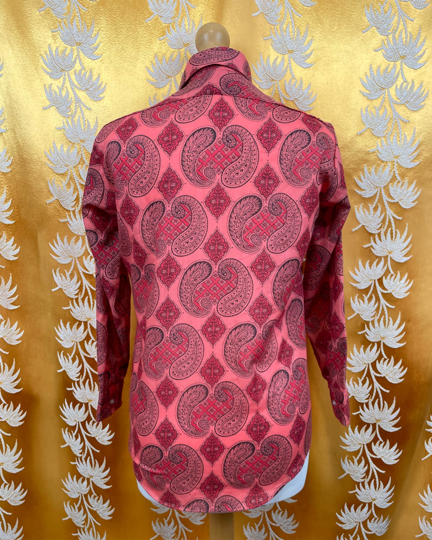 Vintage 1960’s 1970’s Red Paisley Psychedelic Shirt by Winfield