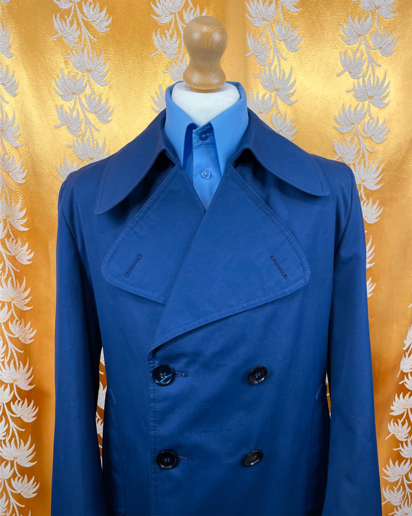 1960s 1970’s Blue Mac Trench Coat by Burton