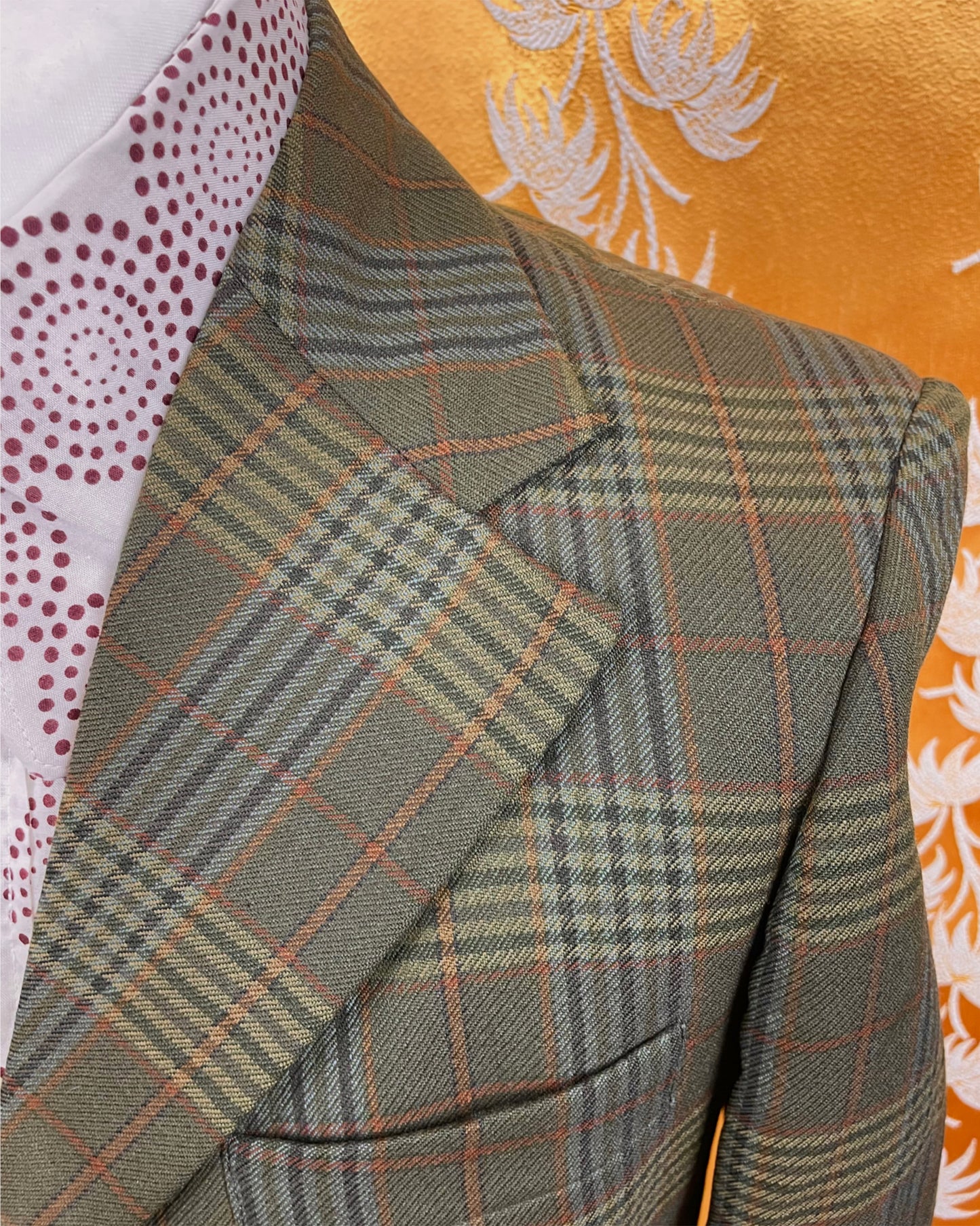 Vintage 1960’s 1970’s Three Button Plaid Blazer by Golden Seal