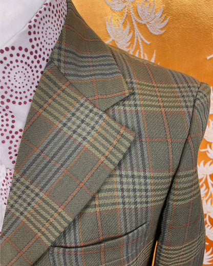 Vintage 1960’s 1970’s Three Button Plaid Blazer by Golden Seal