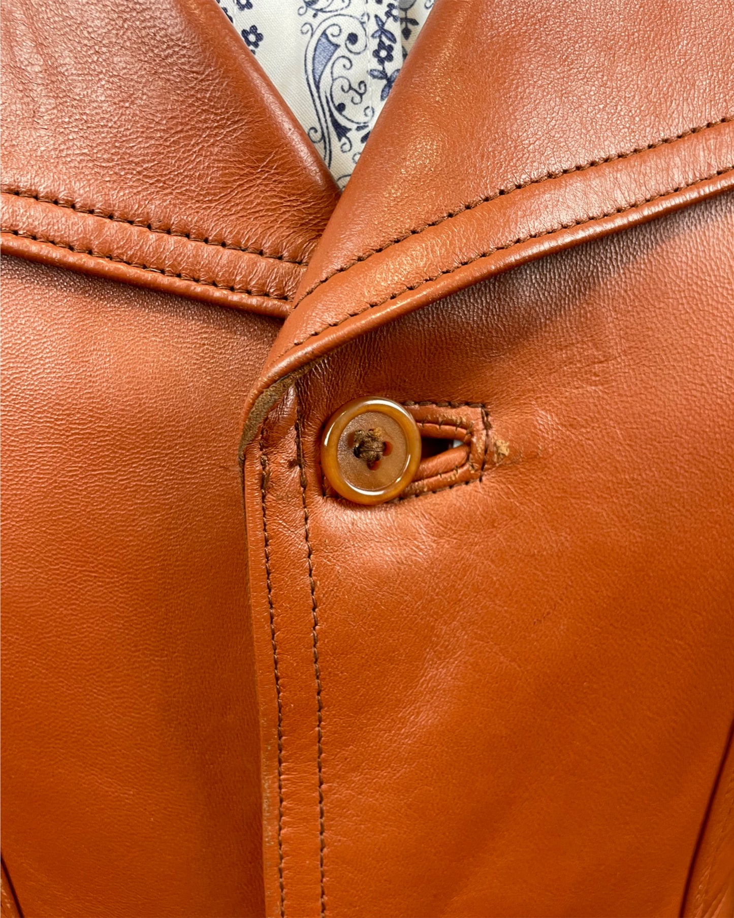 Vintage 1960’s 1970’s Belted Tan Leather Jacket by Barretts
