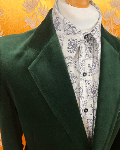 Vintage 1960’s 1970’s Bottle Green Velvet Blazer by Hepworths