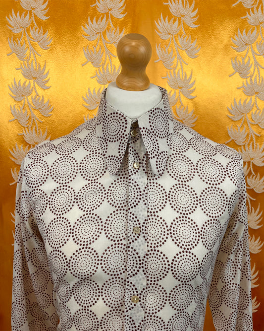 Vintage 1960’s 1970’s Beagle Collar Shirt Psychedelic Mod