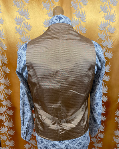 Vintage 1960’s 1970’s Brown/Blue Pinstripe Three Piece Flared Suit