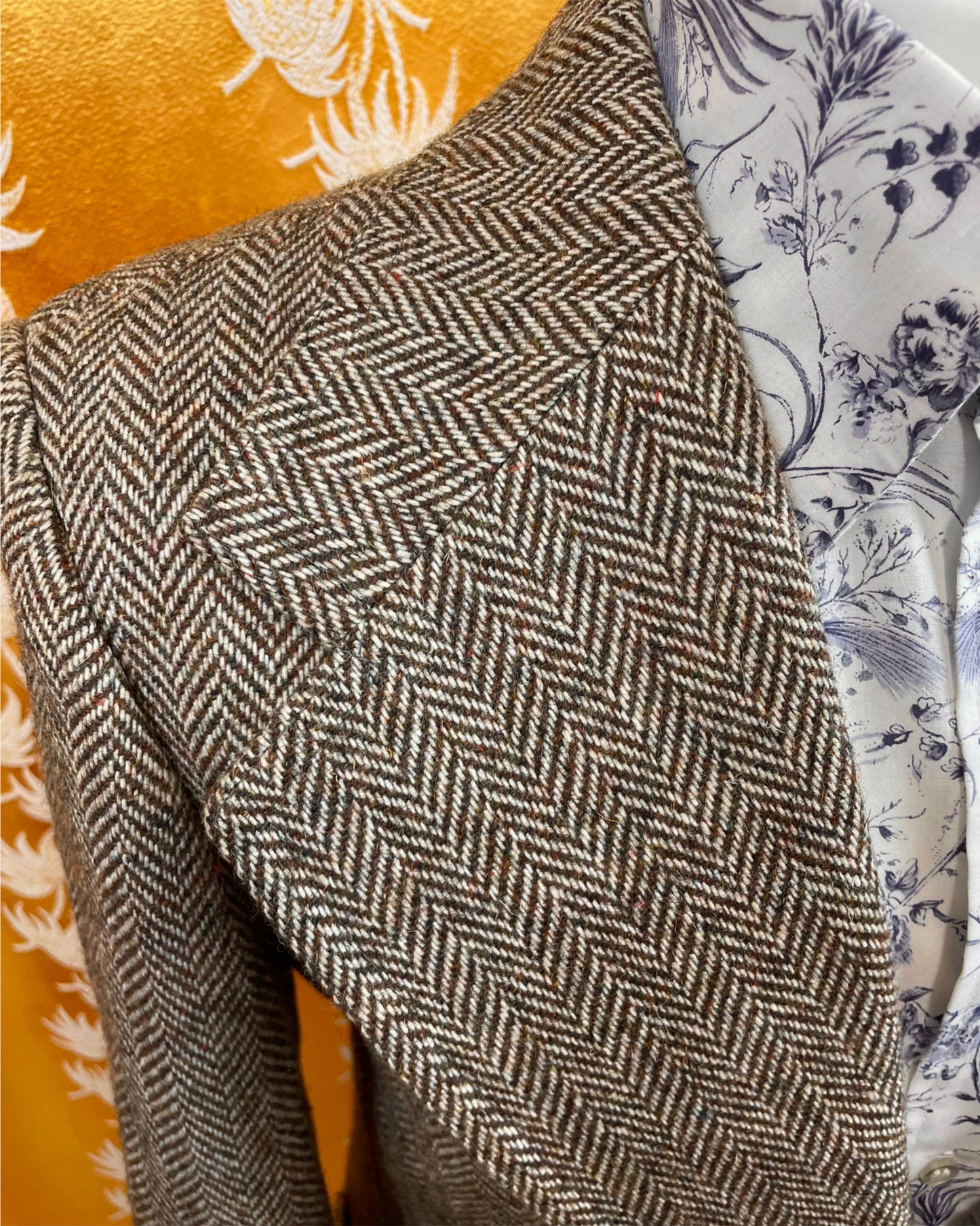 Vintage 1960’s 1970’s Herringbone Tweed Style Blazer by Lord John