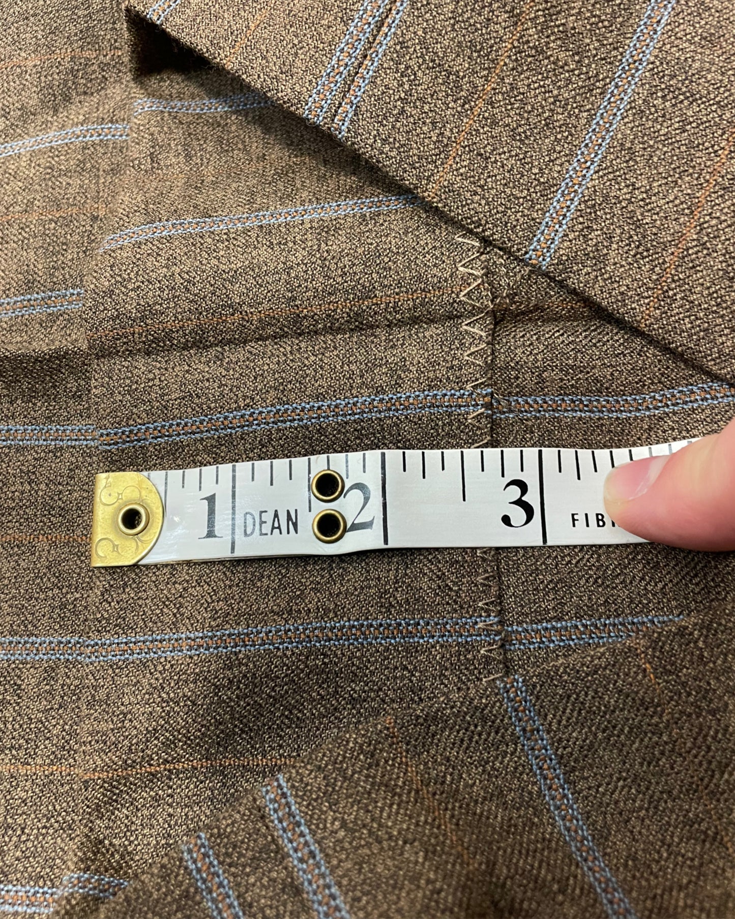 Vintage 1960’s 1970’s Brown/Blue Pinstripe Three Piece Flared Suit