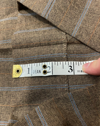 Vintage 1960’s 1970’s Brown/Blue Pinstripe Three Piece Flared Suit