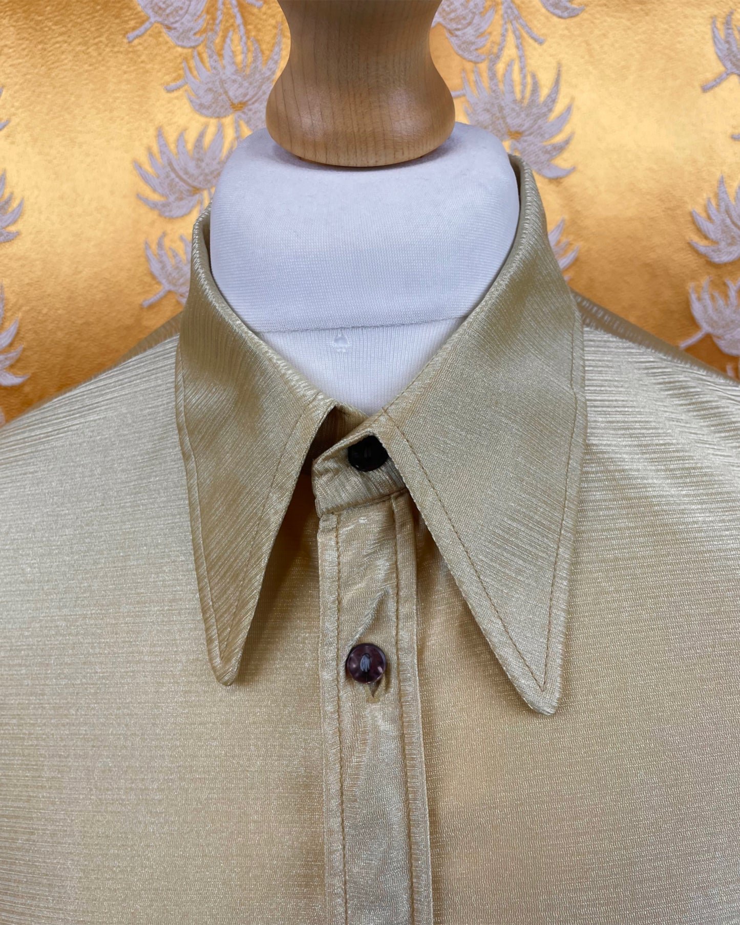 Vintage 1960’s 1970’s Gold Beagle Collar Shirt by Terrow
