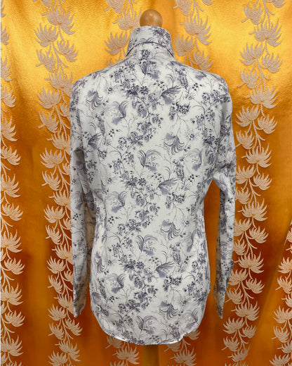 Vintage 1960’s 1970’s Dagger Collar Floral Shirt by Jaytex