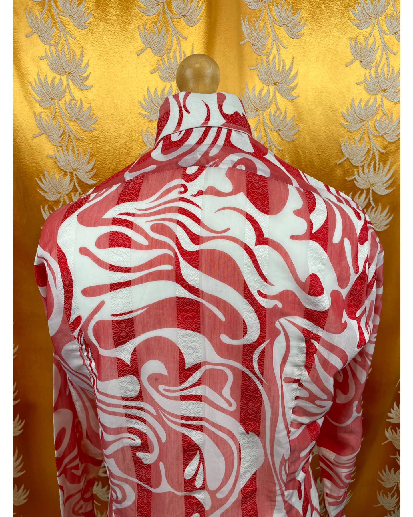 Vintage 1960’s 1970’s Red White Psychedelic Shirt by Double Two