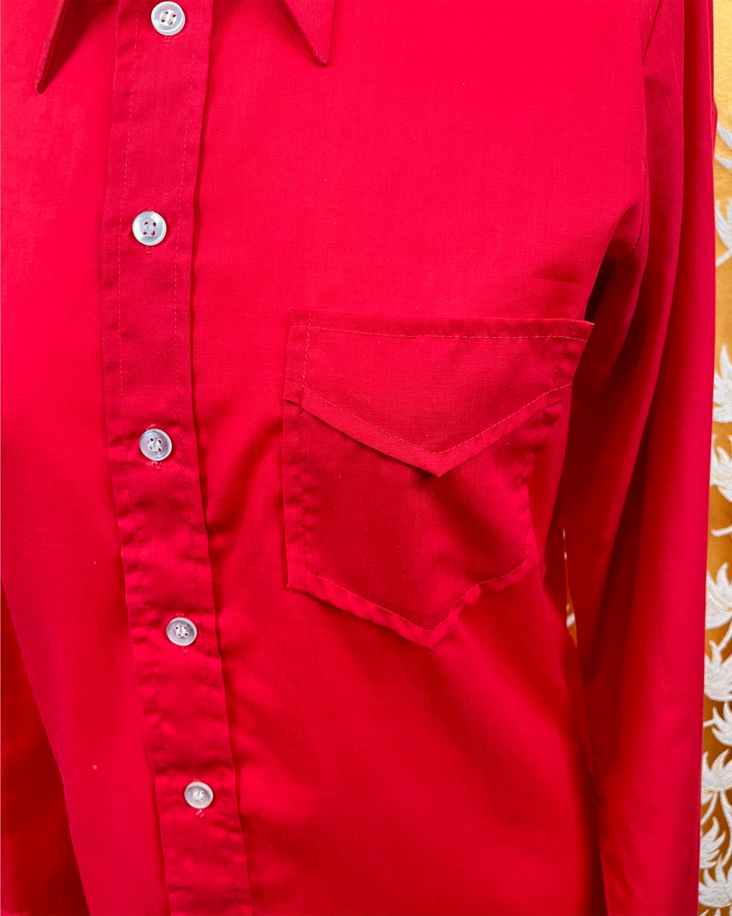 Vintage 1960’s 1970’s Red Dagger Collar Shirt by Brutus