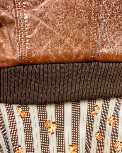 Vintage 1960’s 1970’s Brown Leather Bomber Jacket