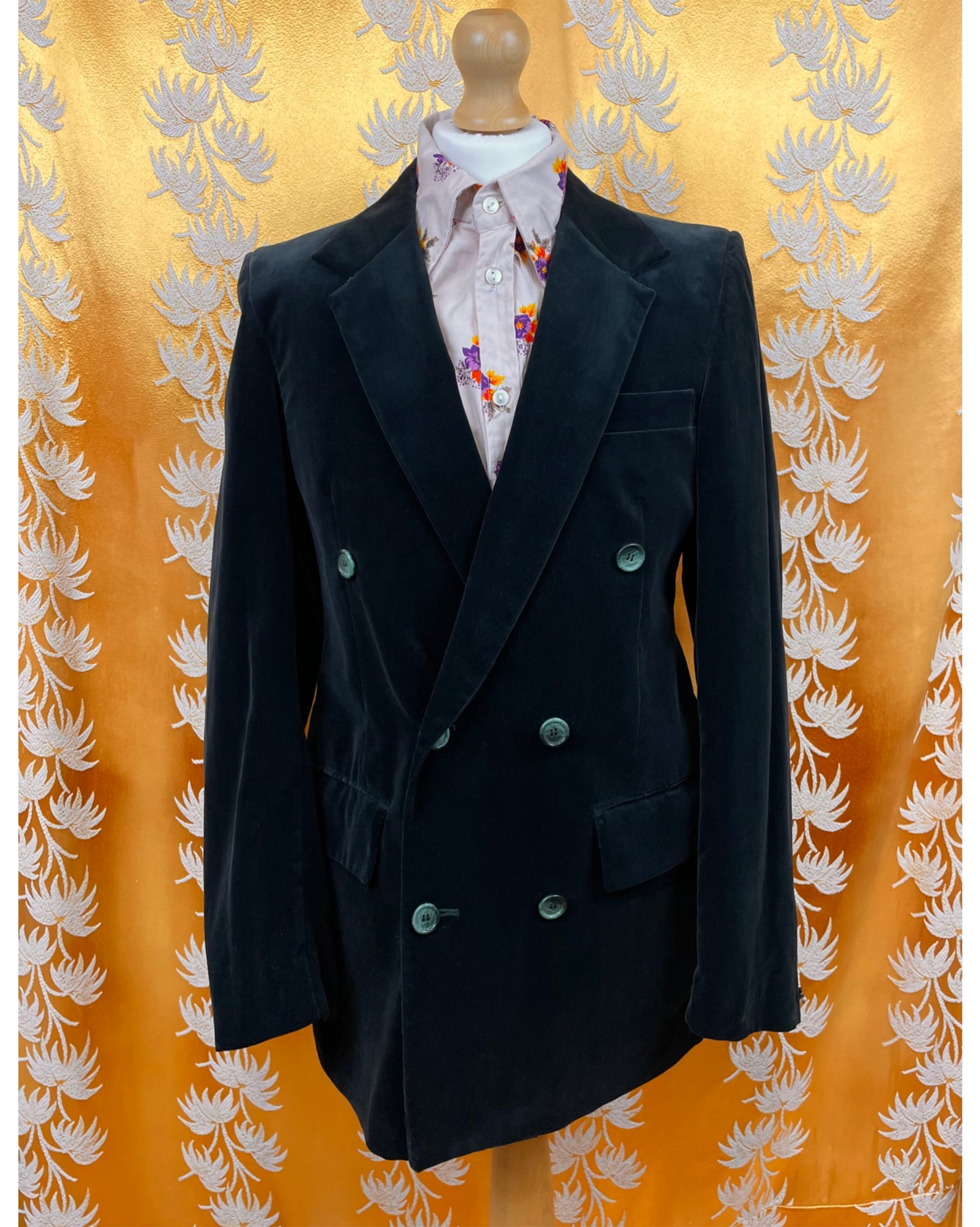 Vintage 1960’s Green Double Breasted Deadstock Velvet Blazer by RiteRhode