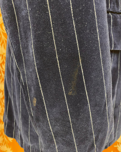 Vintage 1960’s 1970’s Blue Pinstirpe Flared Velvet Three-Piece Suit by Harold Tillman