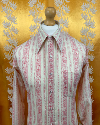 Vintage 1960’s 1970’s Floral Vintage Dagger Collar Shirt by Arrow