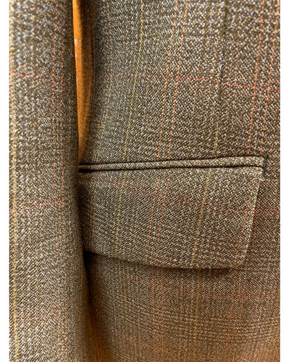 Vintage 1960’s 1970’s Green Plaid Three Button Suit by Maenson