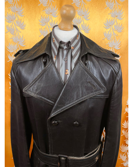Vintage 1970’s Leather Trench Coat by St Micheal