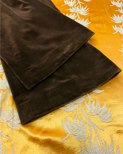 Vintage 1960’s 1970’s Brown Velvet Flared Two Piece Suit