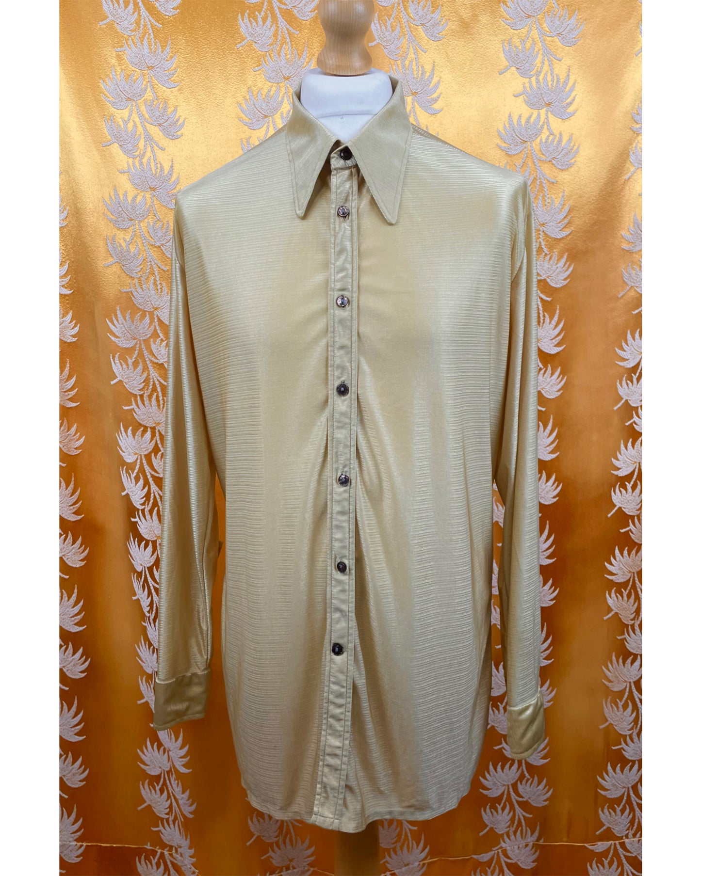Vintage 1960’s 1970’s Gold Beagle Collar Shirt by Terrow