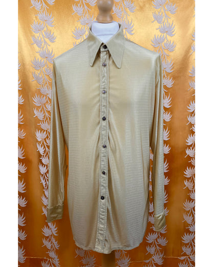 Vintage 1960’s 1970’s Gold Beagle Collar Shirt by Terrow