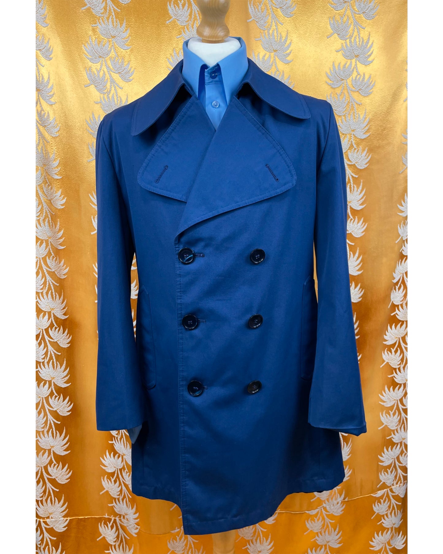 1960s 1970’s Blue Mac Trench Coat by Burton