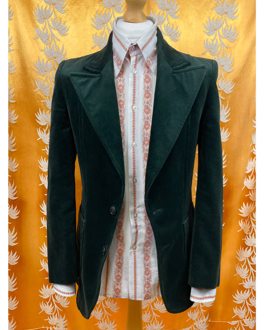 Vintage 1960’s 1970’s Green Velvet Blazer by Kleiderwerk