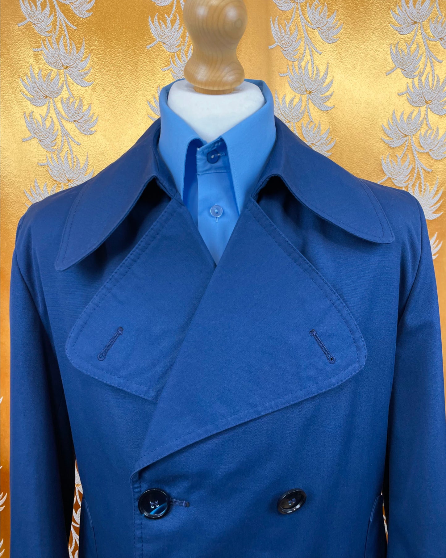 1960s 1970’s Blue Mac Trench Coat by Burton