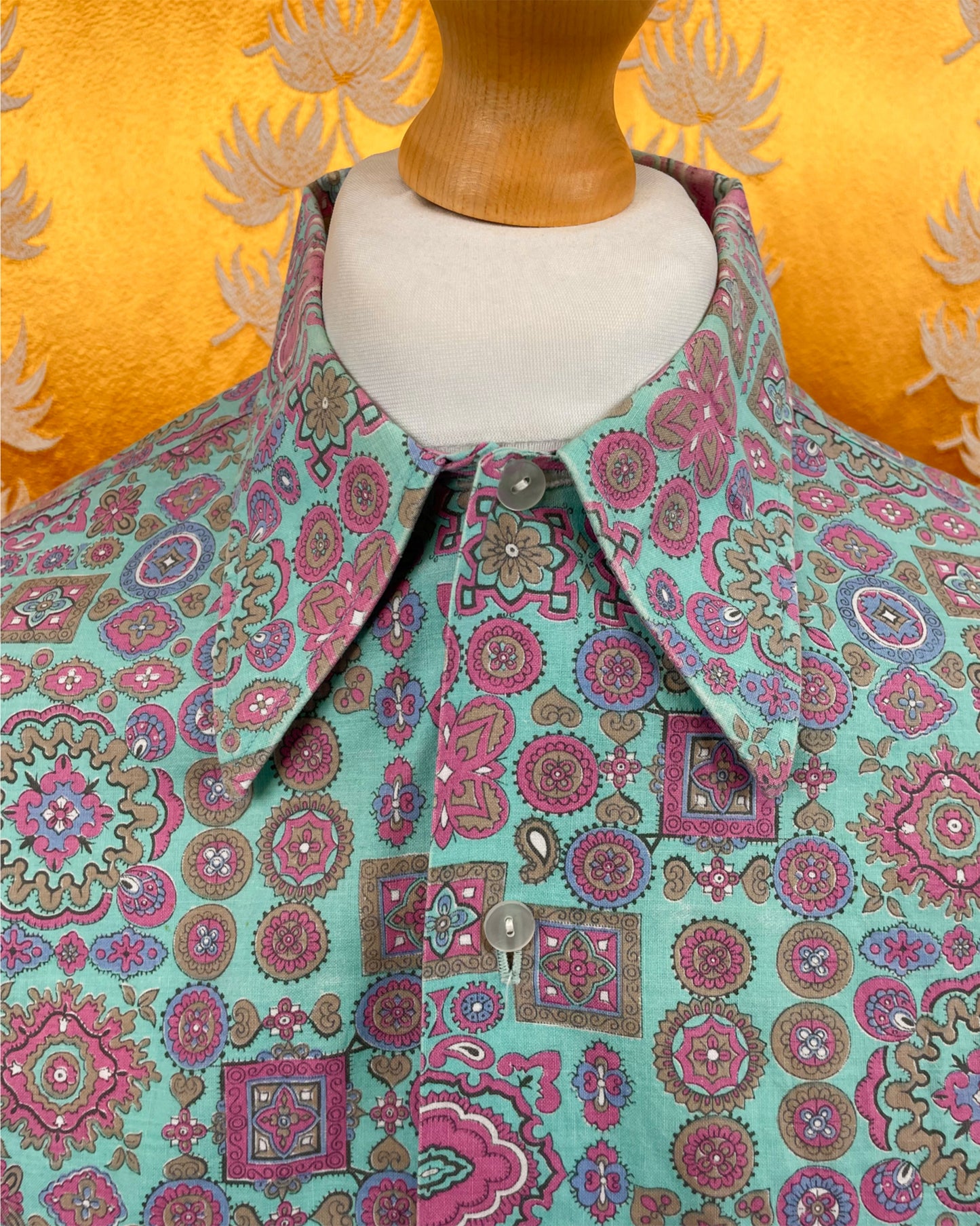 Vintage 1960’s 1970’s Psychedelic Dagger Collar Shirt by Jatex