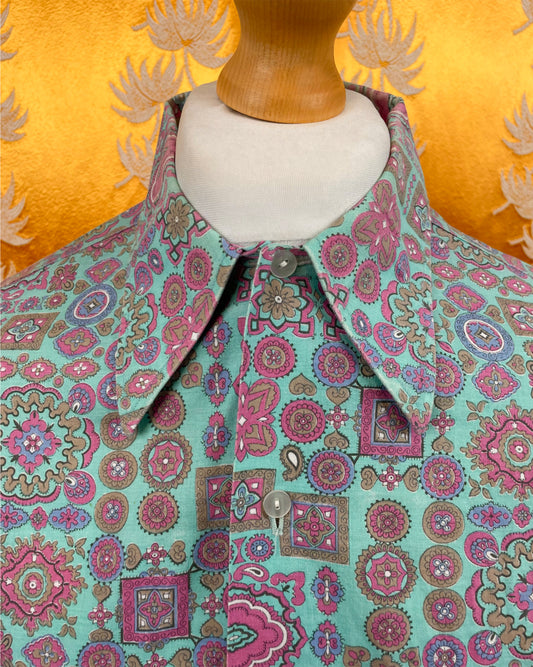 Vintage 1960’s 1970’s Psychedelic Dagger Collar Shirt by Jatex