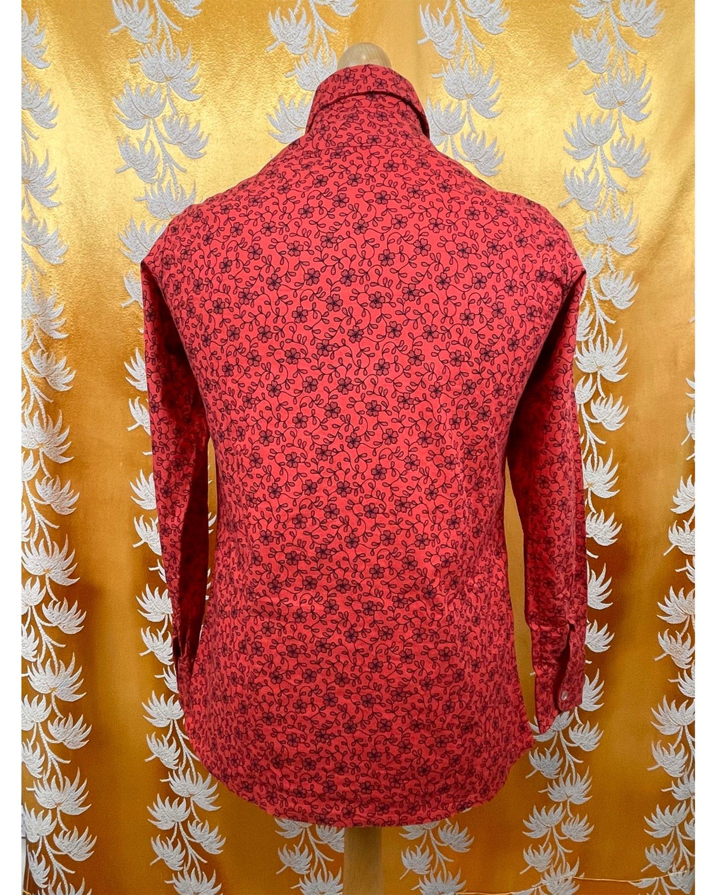 Vintage 1960’s 1970’s Red Psychedelic Mod Beagle Collar Shirt by Hamilton