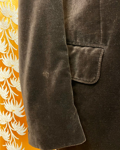 Vintage 1960’s 1970’s Brown Velvet Flared Two Piece Suit