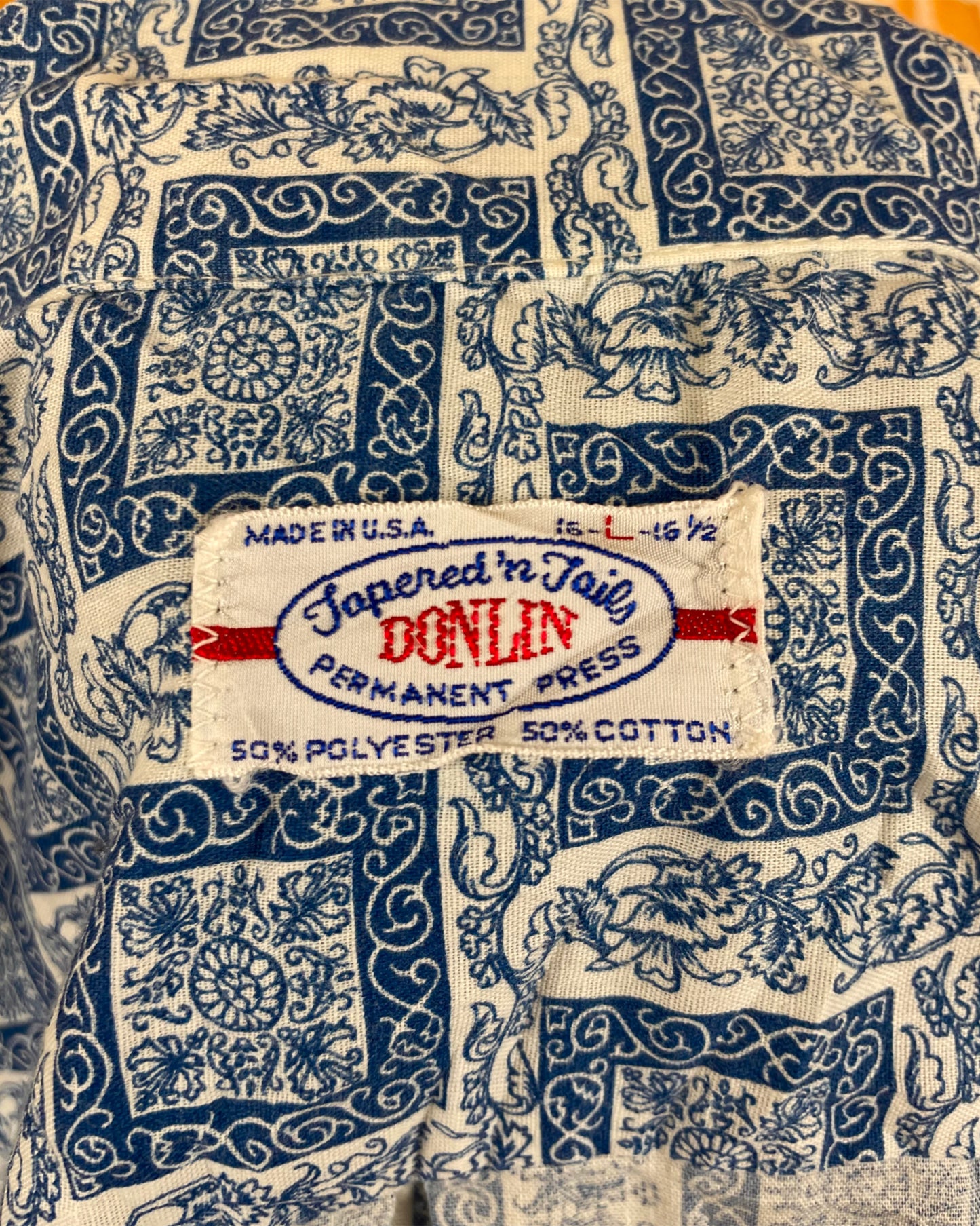 1960’s 1970’s Blue Floral Patterned Shirt by Donlin