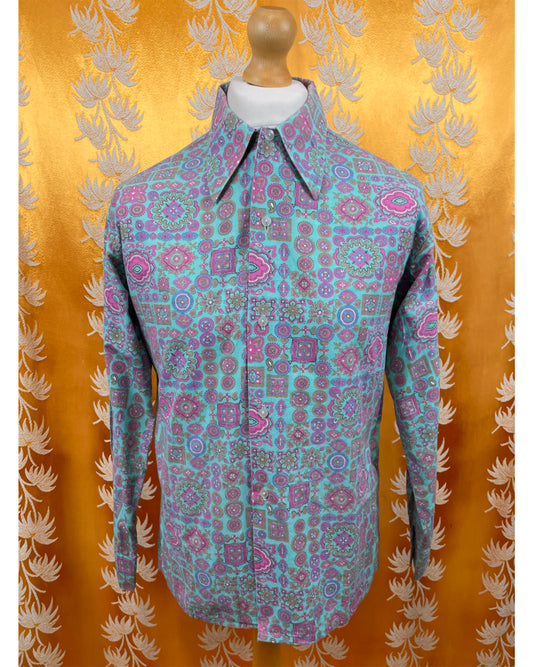 Vintage 1960’s 1970’s Psychedelic Dagger Collar Shirt by Jatex