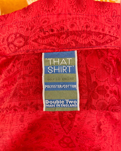 1960’s 1970’s Red Paisley Psychedelic Shirt by Double Two