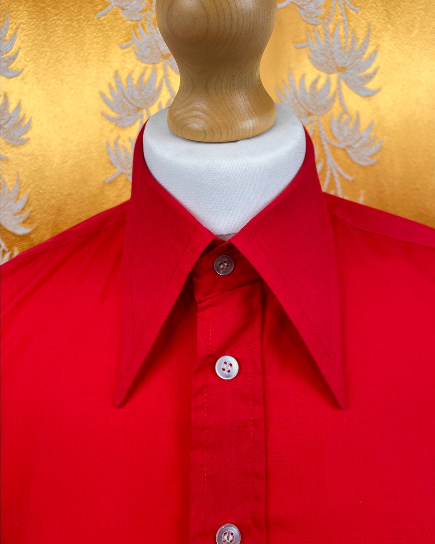 Vintage 1960’s 1970’s Red Dagger Collar Shirt by Brutus