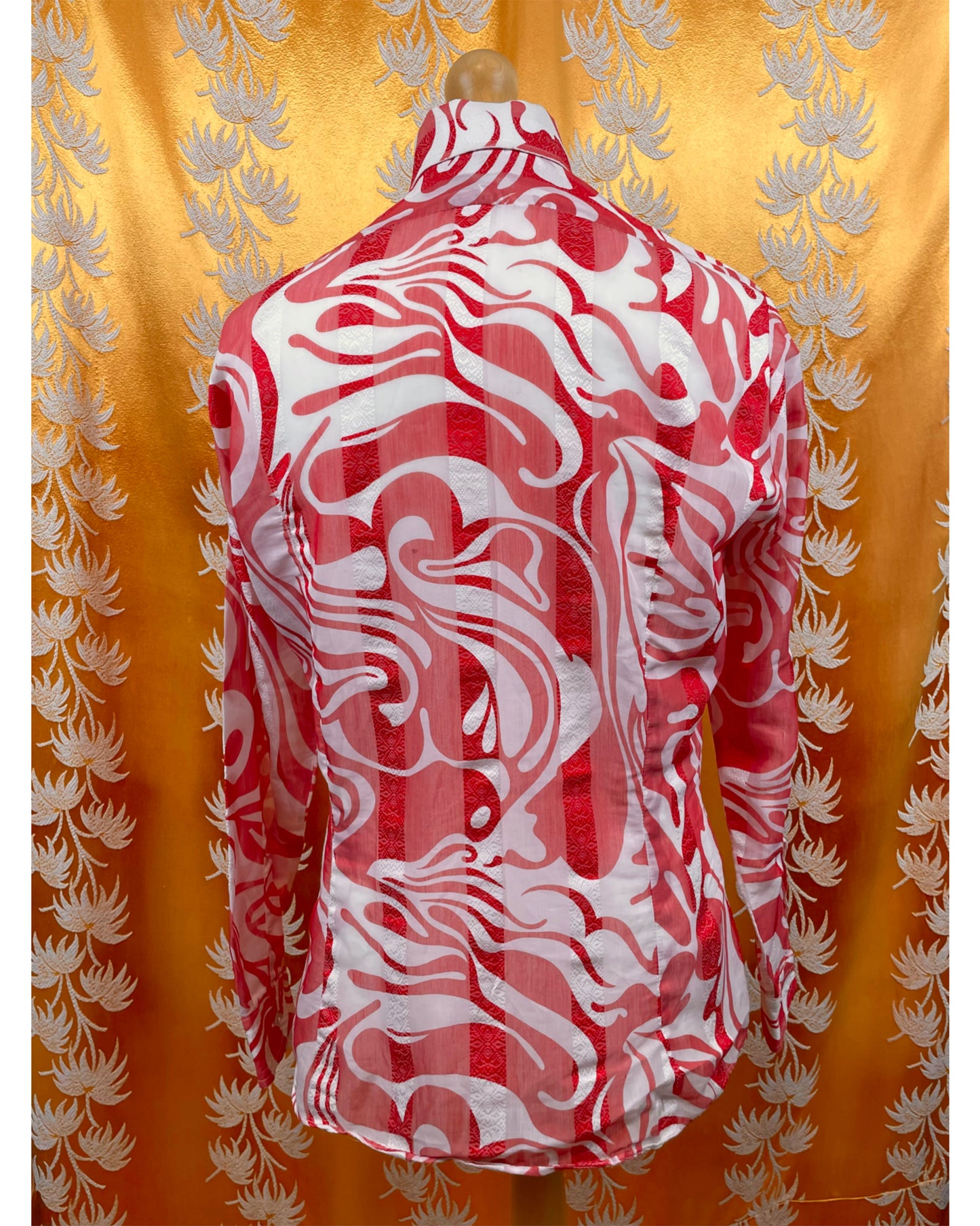 Vintage 1960’s 1970’s Red White Psychedelic Shirt by Double Two