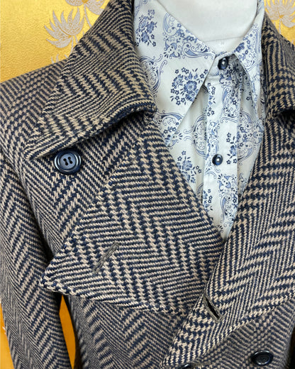 Vintage 1960’s 1970’s Deadstock Mens Wool Trench Coat by Maier